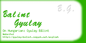 balint gyulay business card